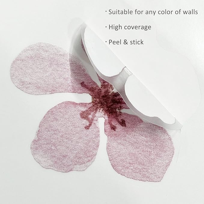 YouRfocus Daisy Wall Decals | 72 PCS Boho Flower Stickers for Girls' Rooms, Playrooms, and Nurseries | Dual Layer Print for High Coverage | Removable Peel and Stick Wall Decor (Pink-A) | 12 Sheets