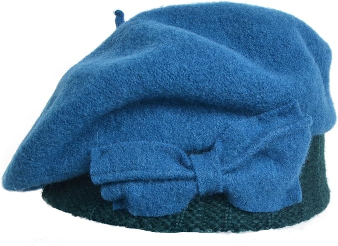 VECRY Lady French Beret 100% Wool Beret Floral Dress Beanie Winter Hat