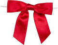 7Rainbows 30pcs Boutique 3.5" Red Satin Ribbon Twist Tie Bows for Tying Up Packages Gift Wrapping