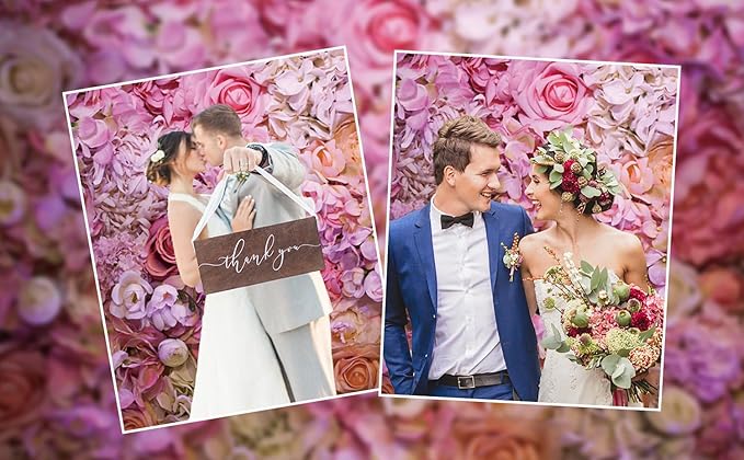10x6.5ft Vinyl XMJJKUF Pink Floral Backdrop Flower Colorful Wedding Ceremony Girls Bridal Shower Background Birthday Party Decortaions Banner Portrait Photo Shoot Props