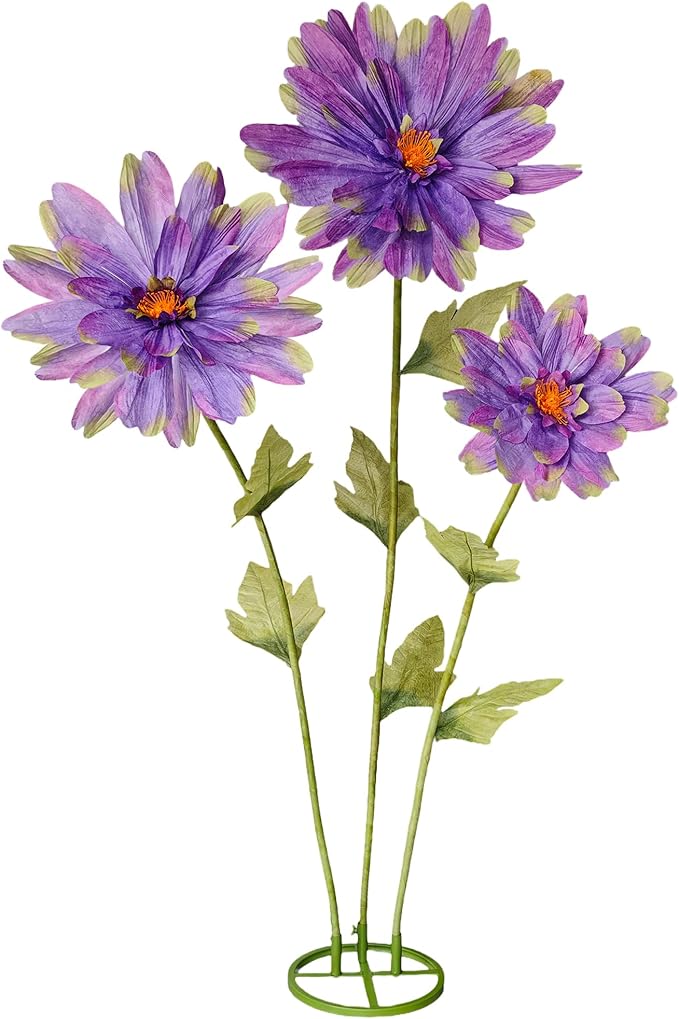 5.6 Ft Giant Daisy Flowers for Decoration,Big Artificial Fake Daisy,Large Crepe Paper Flowers for Home Decor Garden,Hotel,Office,Photography Props,Wedding,Art Gallery,Shop Window Display(Purple)