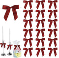 50 PCS Burgundy Twist Tie Bows 2.5" Satin Ribbon Bows Decor for Gift Wrapping Craft Treat Bags Cake Pop Basket, Wedding Baby Shower Birthday Party Favors