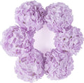 DuHouse 8.7" Silk Hydrangea Flower Heads with Stems Fake Hydrangeas Flowers for DIY Wedding Centerpiece Home Decor,Pack of 6(Lilac)