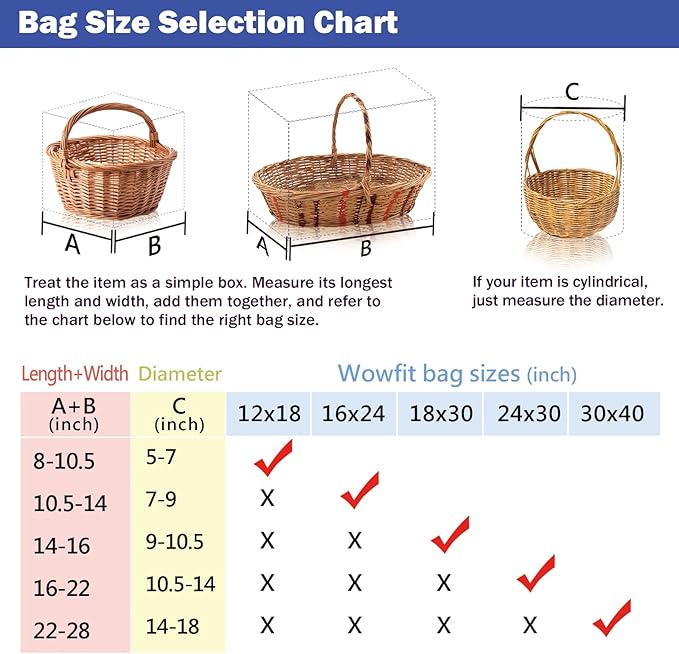 Wowfit Cello Clear Bags, 10 CT 30x40 inches - Durable & Easy-to-Use Cellophane Packaging Solution for Gift Baskets, Raffles, Birthday Events and More(Flat, No Gusset, Ribbon Not included)