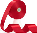 60 Yards Red Satin Ribbon 1-1/2 Inch, Solid Polyester Fabric Ribbon for Gift Wrapping, Crafts, Flower Bouquet, Wedding, Baby Shower, Festival, Christmas, Halloween, Mother's Day