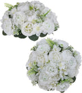 BLOSMON Flower Balls for Table Centerpieces: 2pc 9.5 Inch White Artificial Peony Floral Arrangement Bouquet Dinning Table Decoration Easy Use Kissing Ball for Home Party Decor