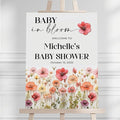 Baby Shower Welcome Sign, Personalized Girl Showers Welcome Sign For Outdoor, Girl Shower Signs Floral, Baby In Bloom Decoration