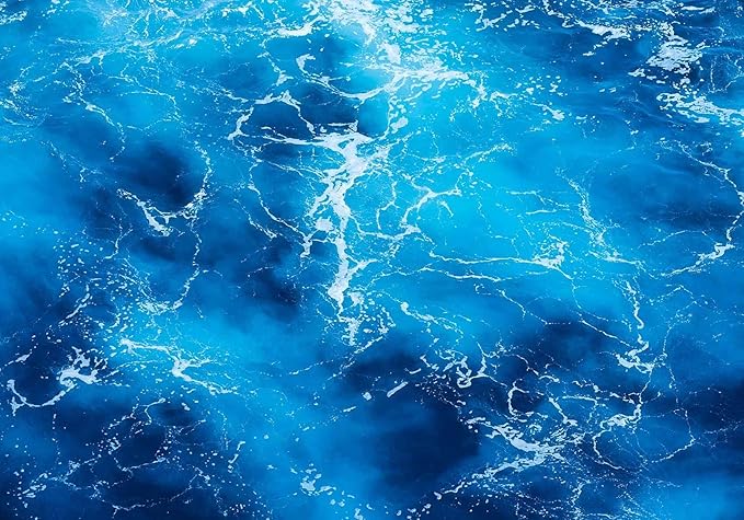 Ocean Wallpaper Nature Seascape with Blue SeaWater Wall Mural for Bedroom Living Room(Not Self-Adhesive)