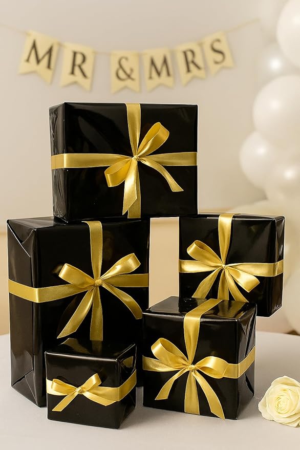 Anderson's Black Shiny Metallic PVC Roll: 47" x 100' Flame-Resistant Event Decor for Weddings, Parties, Photo Booths, Gift Wrap, Table Covers, Backdrops, Crafts & Holiday Decorations
