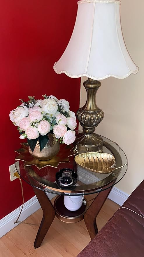 DEEMEI Artificial Peonies Flower Silk Peony Bouquet 4 Bundles Faux Persian Rose with Eucalyptus Leaves for Home Wedding Party Decoration (Light Pink)