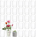 30 PCS Clear Square Vase 2.7'' x 2.7'' Plastic Flower Vases Centerpieces Cube Plastic Container Bulk Small Clear Flower Container for Home Office Wedding Party Decorations