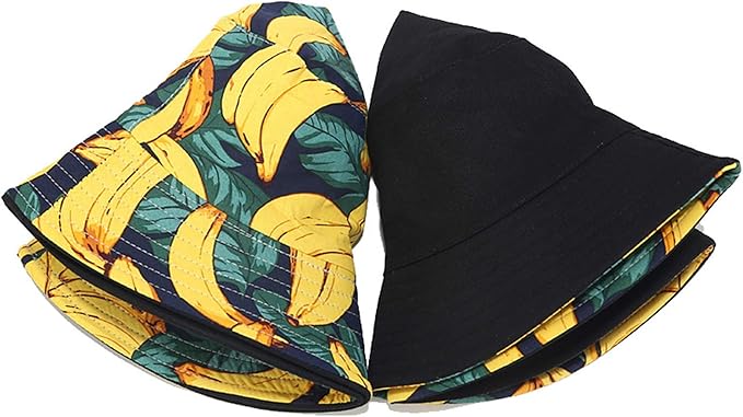 Mashiaoyi Unisex Print Double-Side-Wear Reversible Bucket Hat
