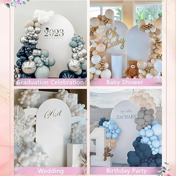 Arch Backdrop Stand and Cover Set,6.6FT, 6FT Wedding Arch Frame,Balloon Arch Stand for Birthday Party, Graduation,Ceremony,Baby Shower Decorations