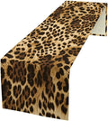 Leopard Skin Print Table Runner, Vintage Cottage Country Farmhouse Wildlife Safari Animal Skin Dinner Runner for Home Kitchen Dining Table Party Holiday Decor 13x108in