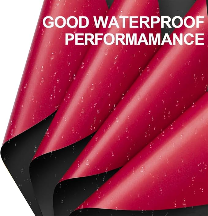 WRAPAHOLIC 20 Sheets Flower Wrapping Paper - 22.4 x 22.4 inch Black Red Color Water-Resistant Floral Bouquet Wrapping Paper, Florist Supplies Packaging for Christmas Wedding Birthday Gift DIY
