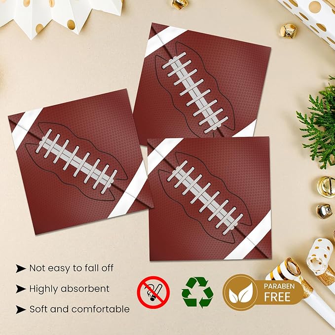 40 Pcs Football Plates and Napkins Party Supplies, 20 9" Disposable Paper Plates and Napkins, Modern Football Theme Tableware Set for Kids Birthday Party, Baby Shower, Serves 20