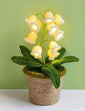 Lily of The Valley Lamp, Crochet Artificial Flower with 10 Little Night Lights, Cute Gifts for Women Wife Girlfriend Birthday Christmas Valentine Mother's Day -Large