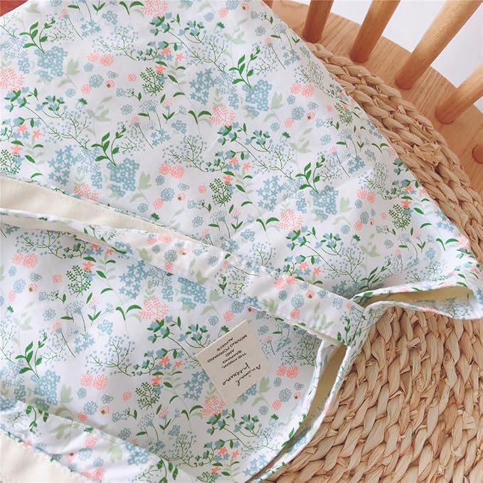 Cotton Canvas Tote Bag Reusable Soft Grocery Cloth Bag Floral Shoulder Bag for Beach Travel Shopping