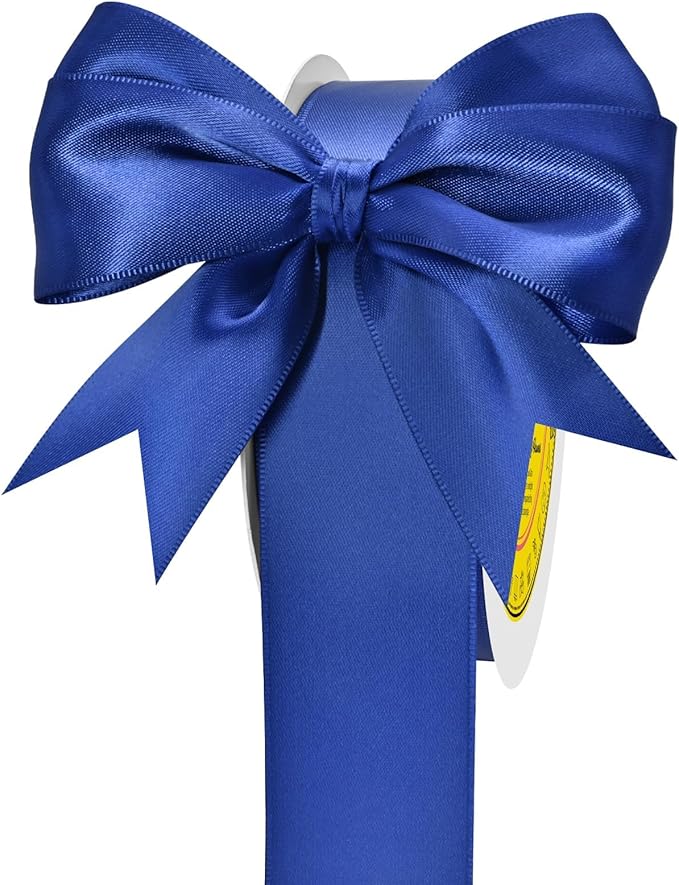 Double Face Cobalt Blue Satin Ribbon 1-1/2 inch X 50 Yards Polyester Cobalt Blue Ribbon for Gift Wrapping Very Suitable for Weddings Party Hair Bow Invitation Decorations and More