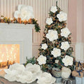 Giant Paper Flowers Artificial Large Paper Flower Decoration for Handcrafted Wall Backdrop Christmas Mexican Wedding Graduation Bridal Shower Birthday Party Supplies(White,24 Pcs)