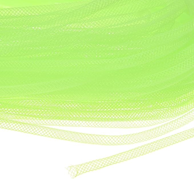 Mesh Tube Ribbon 45 Yards, 4mm Elastic Fabric Ribbons Mesh Tubing for Crafts/Gift Wrapping/Flower Bouquets/Wedding/Birthday/Holiday/Wreaths Christmas/Decoration[Light Green]