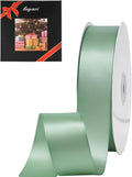 LIUYAXI Sage Green Double Faced Satin Ribbon, 1" X Continuous 25 Yards, Ribbons Perfect for Gift Wrapping Wedding Bouquet Decor DIY Craft Bow Making & Other Projects