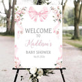 Personalized Pink Bow Baby Shower Welcome Sign, Custom Minimalist Bow Baby Girl Party Sign, Baby's Shower Gifts, Birthday Gifts, Gender Reveal Decorations, Newborn Announcement Party Supplies - 15