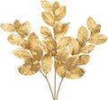 Briful Gold Magnolia Leaves Branches, 3 Pack 28.7in Faux Magnolia Leaves Stems Artificial Christmas Greenery Branches for Xmas Home Vase Floral Arrangement