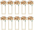 10Pcs Wedding Centerpiece Flower Stand for Table, 31 in Gold Metal Flower Vases for Wedding Table Decorations Events Party Display