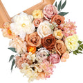 AmyHomie Champagne Artificial Flowers Combo Silk Mix Peony Rose Hydrangea Fake Flowers w/Stem for DIY Wedding Bouquets Centerpieces Arrangements Table Party Bridal Baby Shower Home Fall Decor