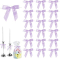 50 PCS Purple Twist Tie Bows 2.5" Satin Ribbon Bows Decor for Gift Wrapping Craft Treat Bags Cake Pop Basket, Wedding Baby Shower Birthday Party Favors
