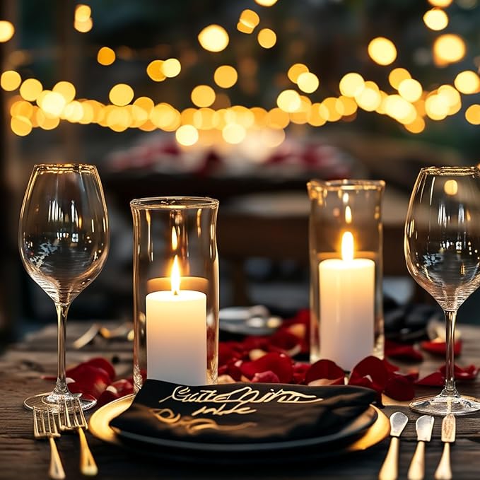 12-Pack White Pillar Candles with Glass Cylinder Vases - Elegant Tall Candle Holders for Weddings, Events, and Home Décor Centerpieces (12)