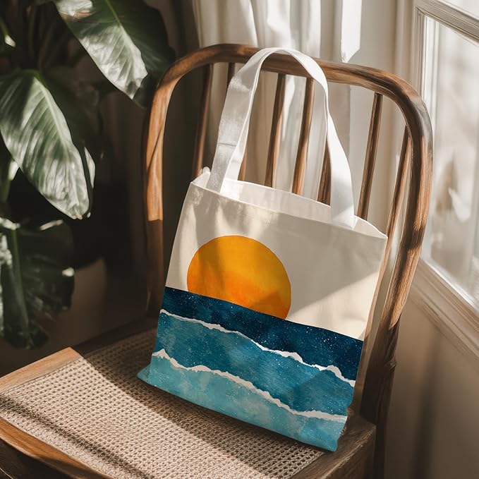 Flowers Tote Bag Gifts for Women, Canvas Aesthetic Reusable Grocery Bags Shopping Bags