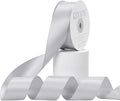 Premium Double Faced Satin Ribbon, 1-1/2 Inch X 25 Yards, Silver, Perfect for Gift Wrapping, Crafts, Wedding Decor