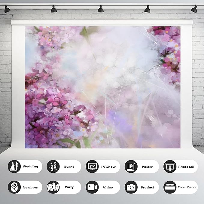 Abstract Watercolor Painting Pink Apricot Tree Flower Backdrop Soft Colorful Blur Style with Bokeh Spring Floral Seasonal Nature Photography Background Grunge Paper Background Decor Vinyl 12x8ft