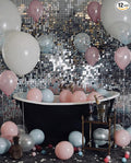 Kate Square Sliver Sequin Wall Panel Backdrop Sliver Glitter Panels Wedding Decoration(Pack of 12)
