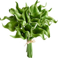 Mandy's PU Green Calla Lily Artificial Flowers 20 Stems 13.5in Faux Realistic Centerpiece for Thanksgiving and Christmas Decorations DIY Bridal Bouquet Home Décor