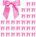 WRAPAHOLIC 30 Pcs 3" Hot Pink Satin Ribbon Bows with Twist Tie - Pretied Premade Craft Bows for Christmas Party Crafts Treat Bags Gift Wrapping Wedding Baby Shower Birthday