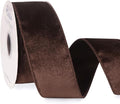 Ribbli Dark Brown Velvet Wired Ribbon 2.5 Inch Velvet with Satin Christmas Ribbon for Gift Wrapping Christmas Tree Decoration Crafts Wreaths Supplies-Continuous 10 Yards