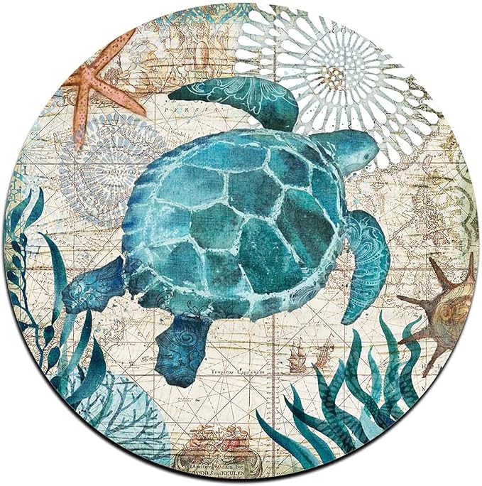 Marine Life Round Coaster Set - Made of Recycled Rubber - Set of 4