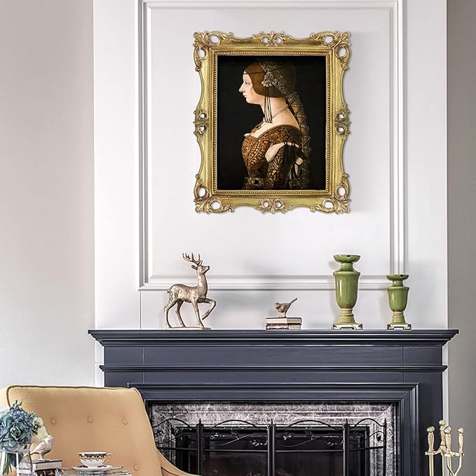 SIMON'S SHOP 8x10 Picture Frame for Wall and Tabletop, Vintage Gold Picture Frames 8x10 with Glass Cover Display Vertical or Horizontal, Antique Style Photo Frames