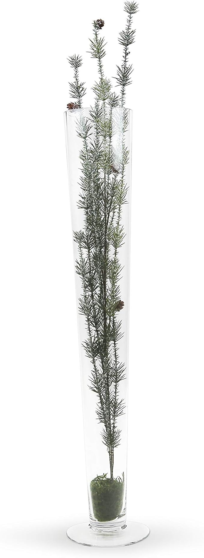 WGV Trumpet Glass Vase, Open 4", Height 20", (Multiple Sizes Choices) Clear Tall Pilsner Floral Planter Container Centerpiece, Wedding Event Home Decor, 1 Piece (VTV0420)
