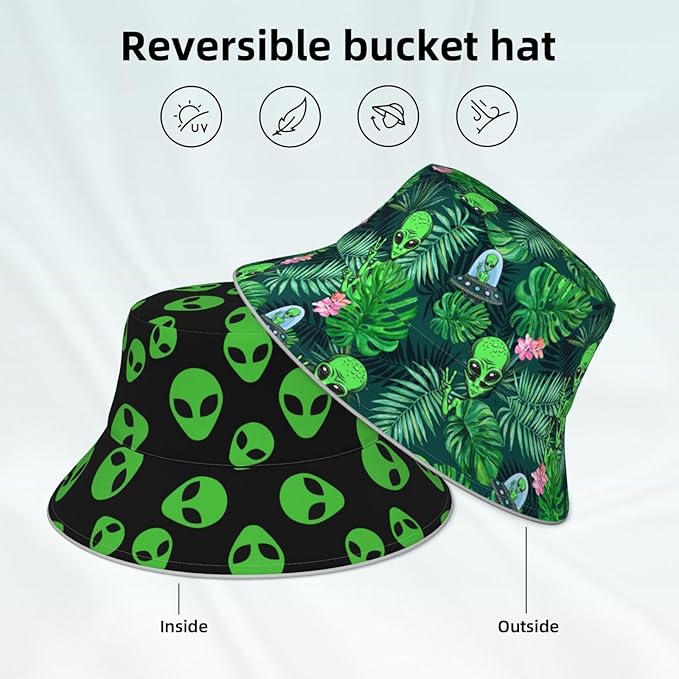 Hat Reversible Fisherman Hats Double Sided Wearing for Women Men Boys Girls