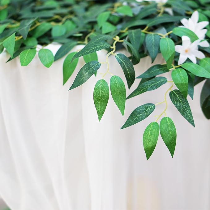 24PCS Italian Ruscus Greenery 54cm Artificial Greenery Stems Leaf Greenery Garland for Wedding Arch Flowers Centerpieces for Tables Balloon Arch Home Decor