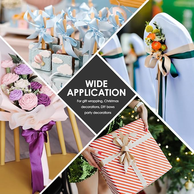 5/8" Wide x 100 Yards Single Face Polyester Satin Ribbon, Satin Ribbon for Crafts, Gift, Hair Bows, Wedding Party Decoration, Bow Making & Other Projects (Yellow)