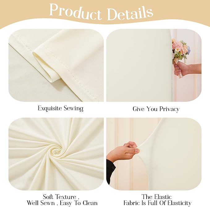 Beige Arch Backdrop Cover Set of 2 Beige Arch Cover 7.2 and 6ft Wedding Arch Cover Stretchy Backdrop Bridal Baby Shower Birthday Party Arches Stand Covers Spandex