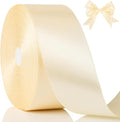 NESCCI 100 Yards Ribbon,1-1/2 Inch Ivory Satin Ribbon,Single Face Satin Ribbons,Perfect for Gift Wrapping,Wedding Decoration,Handmade Bows,Wrapping Bouquet and More
