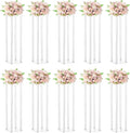 10 Pcs Wedding Centerpieces Acrylic Vases Clear Column Flower Vase Stands 7.87'' x 7.87'' x 31.5'' Rectangular Flower Display Table Stands for Wedding Party Events Reception Table Decor