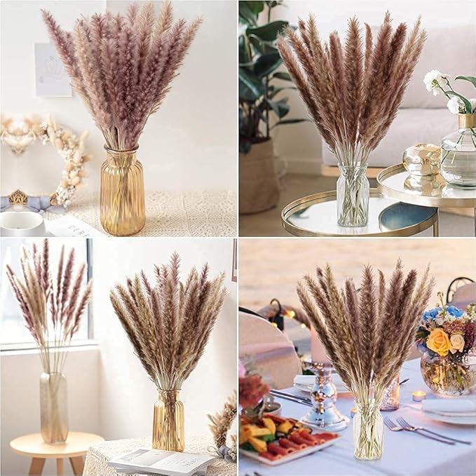 30 Pcs Pampas Grass ,17.7 inch/45cm Natural Dried Pampas Grass Branches Decor for Home Kitchen Garden Party Photographing Flower Arrangement Vase Decor (Natural)