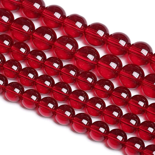 10MM 36PCS Garnet Red Glass Crystal Spacer Loose Beads for Jewelry Making DIY Bracelet 15 Inches 1 Strand
